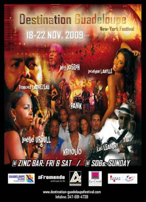 Affiche du festival Destination Guadeloupe 2009 du 18 au 22 novembre  New-York (JPEG)